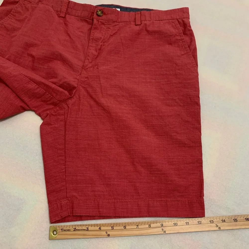 Tommy Hilfiger Chino Shorts Men 40 Red Micro-Strip Classic Fit Cotton 10